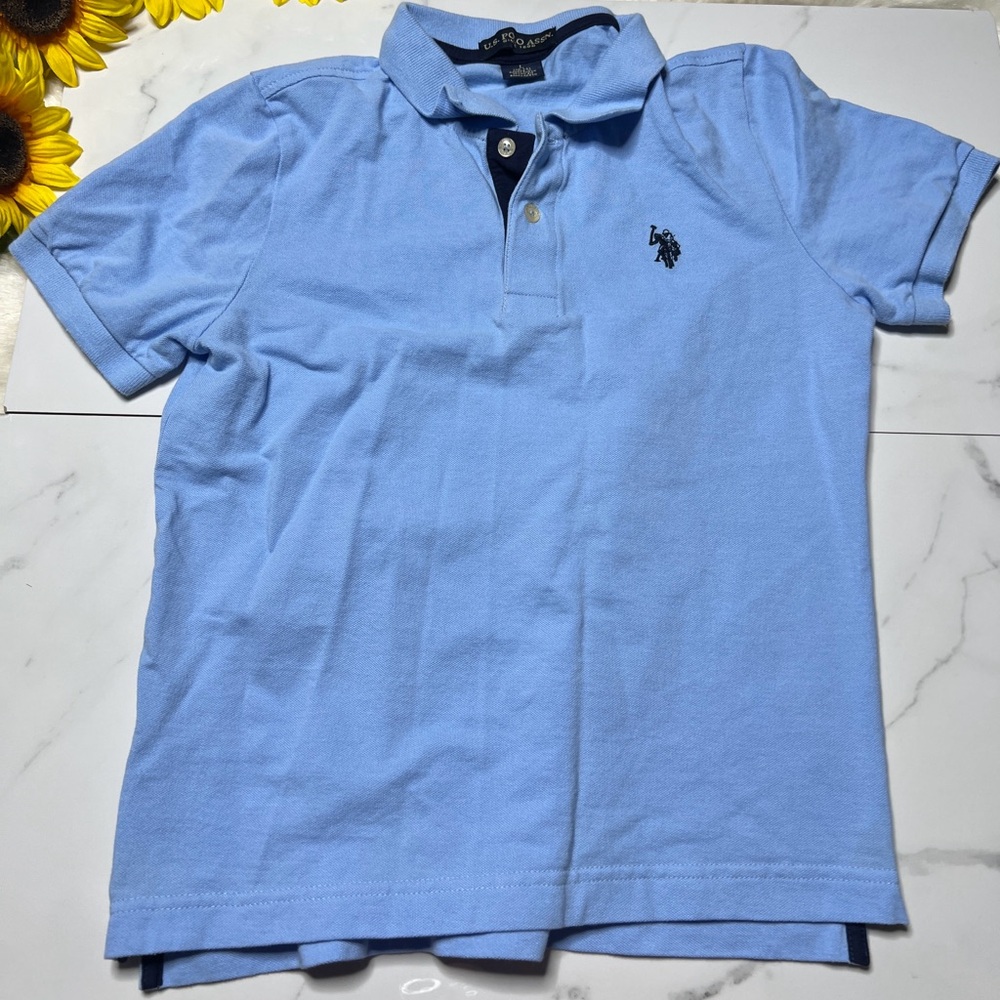 U.S. Polo Assn. Sky Blue Polo with Navy Trim